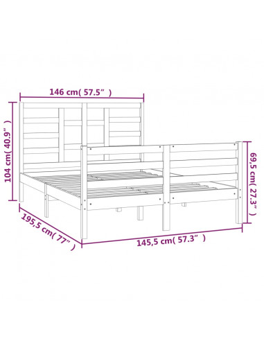 Giroletto Bianco in Legno Massello 140x190 cm