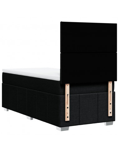 Giroletto a Molle con Materasso Nero 90x200 cm in Tessuto