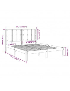 Giroletto Bianco in Legno Massello 150x200 cm King Size