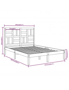 Giroletto Bianco in Legno Massello 150x200 cm King Size