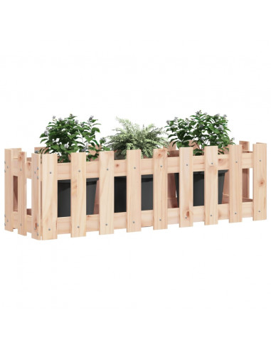 Fioriera Rialzata Giardino a Recinzione 100x30x30 cm Legno Pino