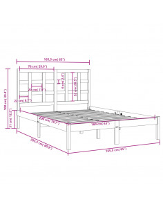 Giroletto Bianco in Legno Massello 160x200 cm 2