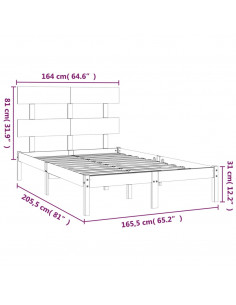 Giroletto Bianco in Legno Massello 160x200 cm 2