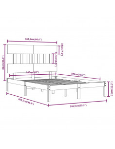 Giroletto Bianco in Legno Massello 160x200 cm 2