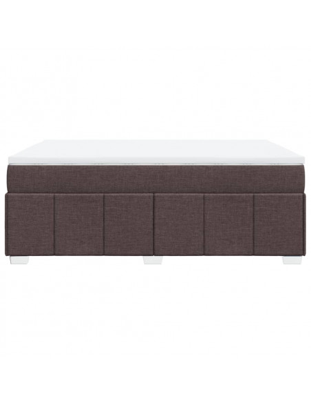 Giroletto a Molle con Materasso Marrone Scuro 160x200cm Tessuto