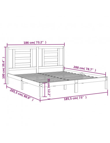 Giroletto Bianco in Legno Massello 180x200 cm Super King