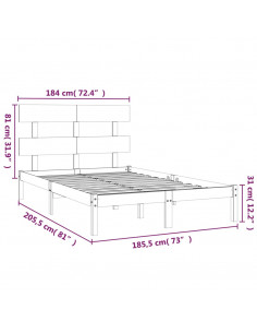 Giroletto Bianco in Legno Massello 180x200 cm Super King 2