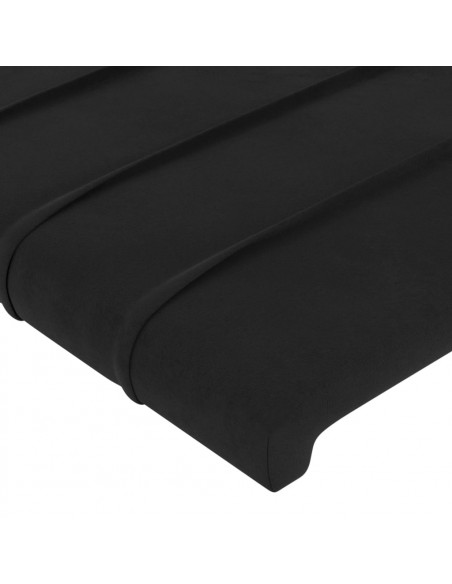 Testiera Nera 100x5x78/88 cm in Velluto
