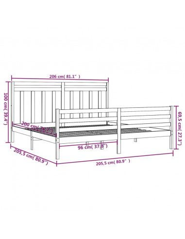 Giroletto Bianco in Legno Massello 200x200 cm