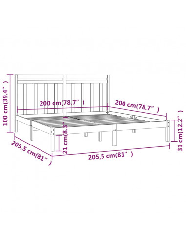 Giroletto Bianco in Legno Massello 200x200 cm
