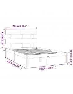 Giroletto Bianco in Legno Massello 200x200 cm 2