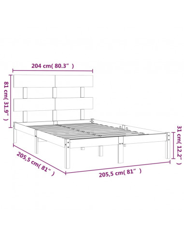 Giroletto Bianco in Legno Massello 200x200 cm