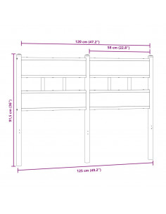 Testiera Rovere Sonoma 120 cm in Ferro e Legno Multistrato