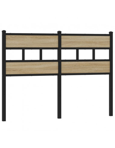 Testiera Rovere Sonoma 120 cm in Ferro e Legno Multistrato