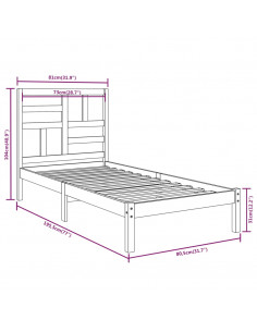Giroletto Bianco in Legno Massello 75x190 cm Small Single 2