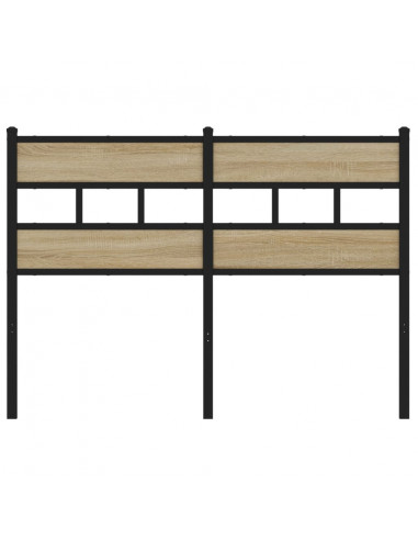 Testiera Rovere Sonoma 120 cm in Ferro e Legno Multistrato