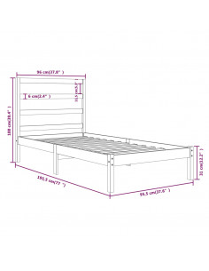 Giroletto Bianco in Legno Massello 90x190 cm Single 2