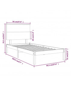 Giroletto Bianco in Legno Massello 90x190 cm Single 2
