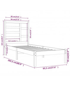 Giroletto Bianco in Legno Massello 90x200 cm 2