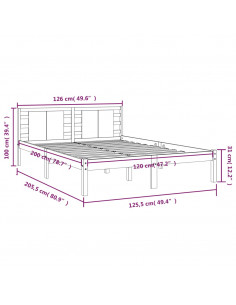Giroletto Bianco in Legno Massello di Pino 120x200 cm 2