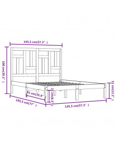 Giroletto Bianco in Legno Massello di Pino 140x190 cm 2