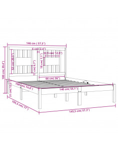 Giroletto Bianco in Legno Massello di Pino 140x190 cm 2