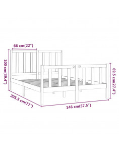 Giroletto Bianco in Legno Massello di Pino 140x190 cm
