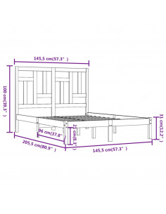 Giroletto Bianco in Legno Massello di Pino 140x200 cm 2