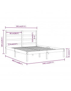 Giroletto Bianco in Legno Massello di Pino 140x200 cm