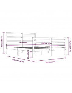Giroletto Bianco in Legno Massello di Pino 160x200 cm