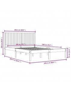 Giroletto Bianco in Legno Massello di Pino 200x200 cm