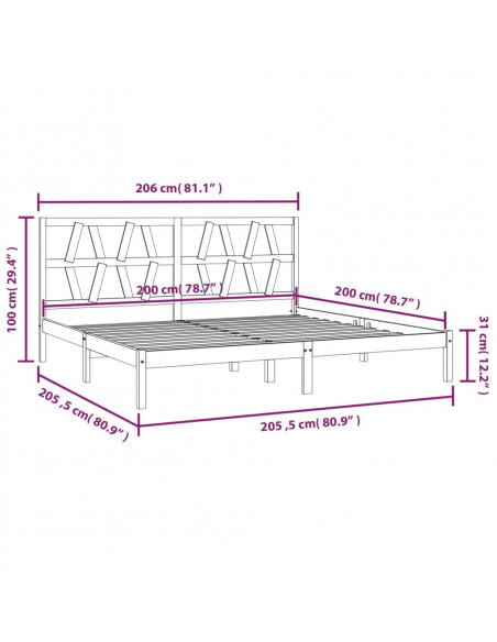 Giroletto Bianco in Legno Massello di Pino 200x200 cm