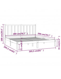 Giroletto Bianco in Legno Massello di Pino 200x200 cm
