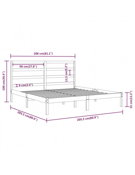 Giroletto Bianco in Legno Massello di Pino 200x200 cm