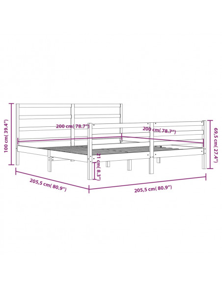 Giroletto Bianco in Legno Massello di Pino 200x200 cm