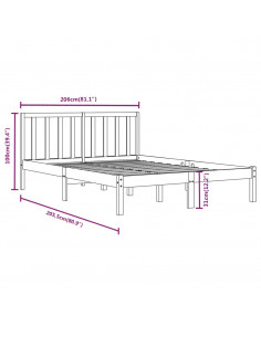 Giroletto Bianco in Legno Massello di Pino 200x200 cm