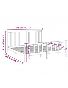 Giroletto Bianco in Legno Massello di Pino 200x200 cm