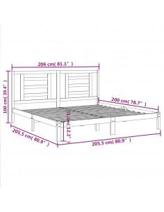 Giroletto Bianco in Legno Massello di Pino 200x200 cm