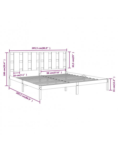 Giroletto Bianco in Legno Massello di Pino 200x200 cm