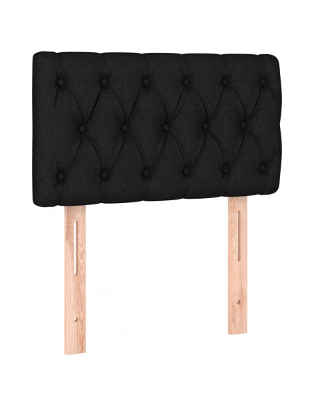 Testiera Nera 80 x 7 x 78/88 cm in Tessuto