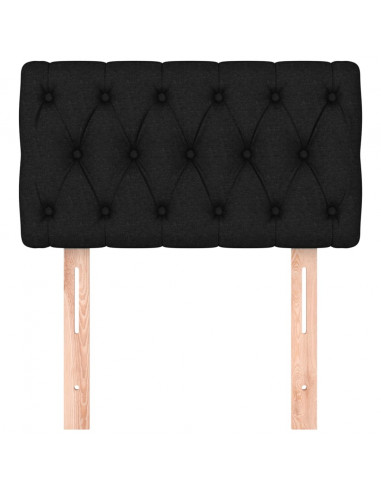 Testiera Nera 80 x 7 x 78/88 cm in Tessuto