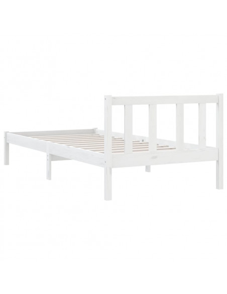 Giroletto Bianco in Legno Massello di Pino 90x190 cm Single
