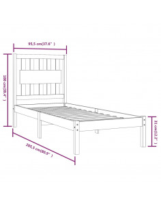 Giroletto Bianco in Legno Massello di Pino 90x200 cm