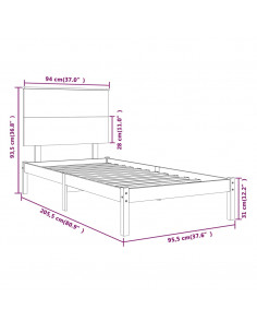 Giroletto Bianco in Legno Massello di Pino 90x200 cm