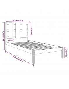 Giroletto Bianco in Legno Massello di Pino 90x200 cm