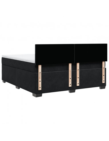 Giroletto a Molle con Materasso Nero 180x200 cm in Velluto