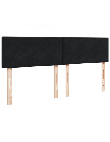 Giroletto a Molle con Materasso Nero 180x200 cm in Velluto