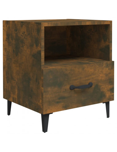 Comodini 2 pz Rovere Fumo in Legno Multistrato