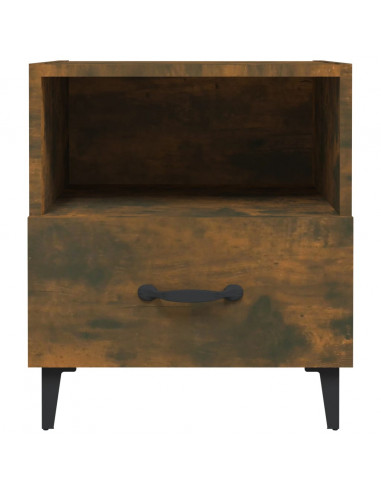 Comodini 2 pz Rovere Fumo in Legno Multistrato