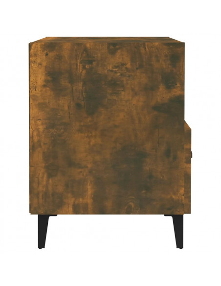 Comodini 2 pz Rovere Fumo in Legno Multistrato